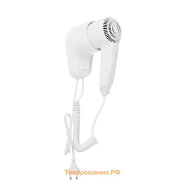 Фен LGE-006, 1600 Вт, настенный, 2 скорости, набор крепления, белый