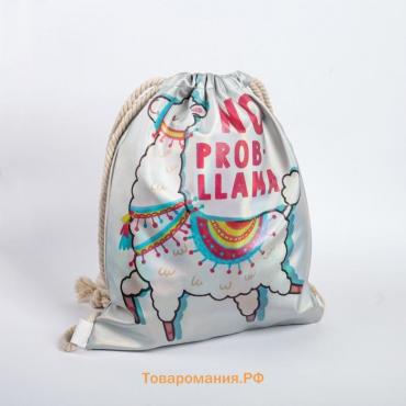 Мешок для обуви NO PROB-LLAMA, искусственная кожа, 26×37 см