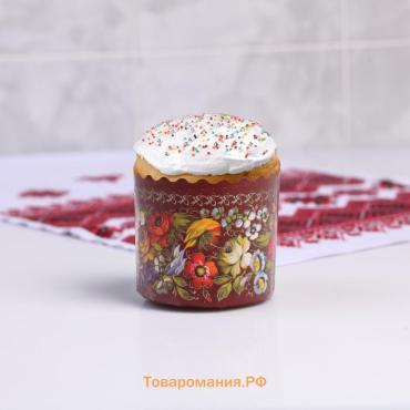 Форма бумажная для кулича «Жостово», 7×6 см, МИКС