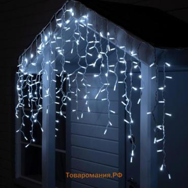 Гирлянда "Бахрома" 3 х 0.9 м , IP65, УМС, белая нить каучук, 232 LED, свечение белое, 220 В