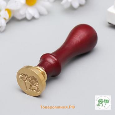 Печать для сургуча с деревянной ручкой "Васильки" 9х2,5х2,5 см