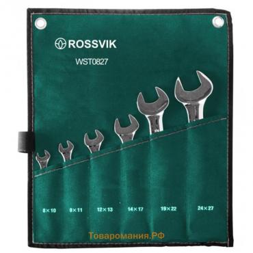 Набор ключей рожковых ROSSVIK ЕК000013062, 8-27 мм, 6 штук