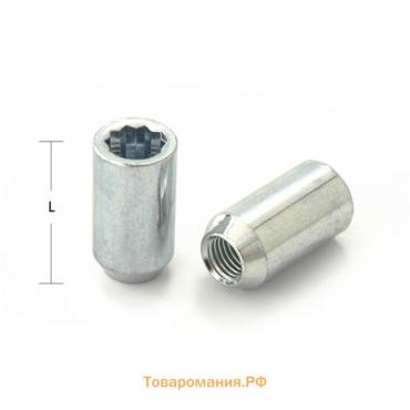 Гайка M12x1.25, L=37, под многогранник, спецключ внутренний, цинк