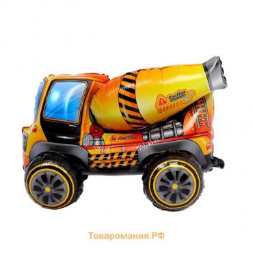 Воздушный шар фольгированный 26" «Бетономешалка», на 4 колёсах, под воздух