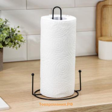 Держатель для бумажных полотенец настольный , 15×13.5×28 см, чёрный