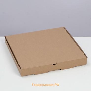 Коробка для пиццы 30×30×3.5 см, бурая