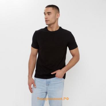 Футболка мужская MINAKU SLIM FIT: цвет чёрный, р-р 46