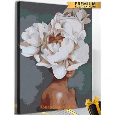 Картина по номерам «Девушка и цветок» холст на подрамнике, 40 × 60 см
