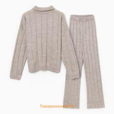 Костюм женский (джемпер+брюки) MINAKU:Knitwear collection цвет капучино, р-р 42-44